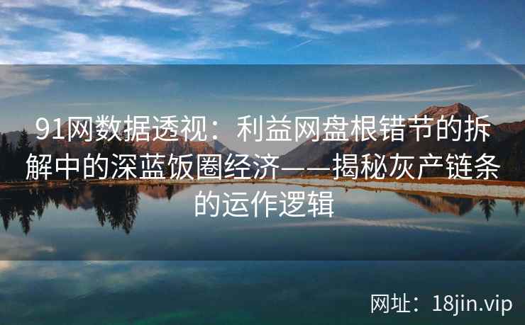 91网数据透视：利益网盘根错节的拆解中的深蓝饭圈经济——揭秘灰产链条的运作逻辑