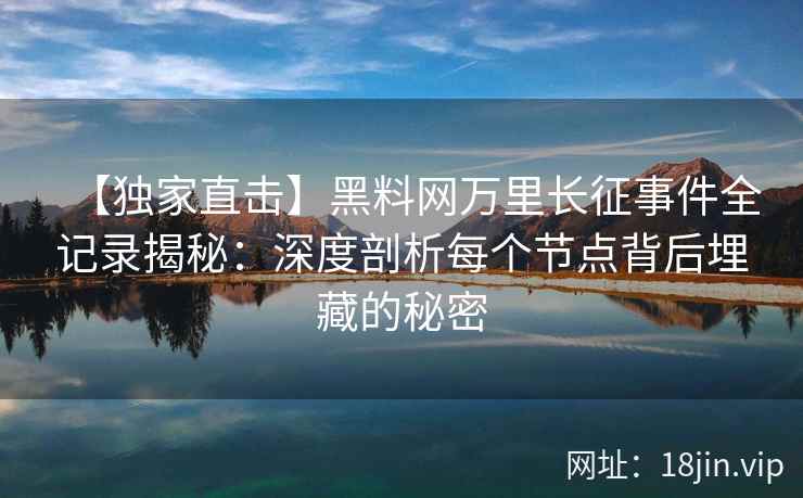 【独家直击】黑料网万里长征事件全记录揭秘：深度剖析每个节点背后埋藏的秘密