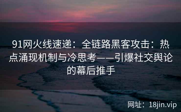 91网火线速递：全链路黑客攻击：热点涌现机制与冷思考——引爆社交舆论的幕后推手