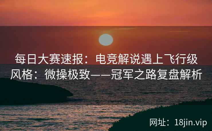 每日大赛速报：电竞解说遇上飞行级风格：微操极致——冠军之路复盘解析  第2张