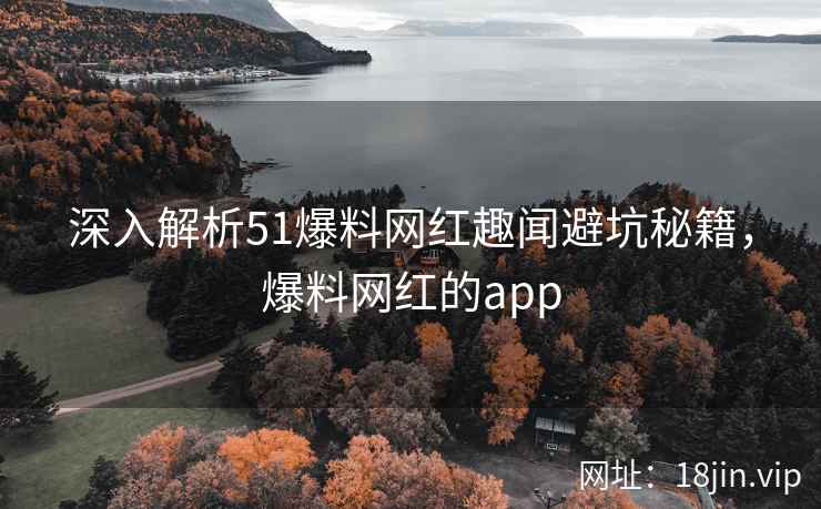 深入解析51爆料网红趣闻避坑秘籍，爆料网红的app